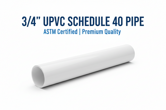 3/4" Steelex UPVC Schedule 40 Pipe - ASTM Certified | Per Foot