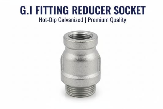 G.I Fitting Reducer Socket product banner - hot-dip galvanized reducing socket with BSP threading, available in Karachi Pakistan