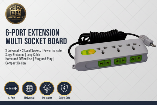 6-Port Extension Board – Hero Banner A+ Image