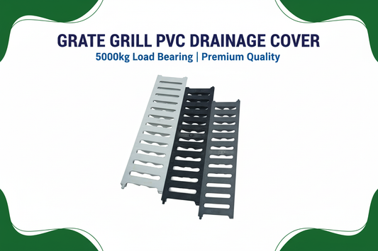 GRATE GRILL Banner - White Black Grey PVC Drainage Covers - Premium Quality