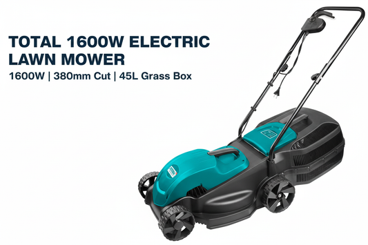 Total 1600W Lawn Mower Hero Banner - Professional Product Display