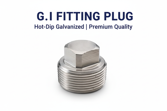 G.I Fitting Plug product banner - hot-dip galvanized pipe plug with BSP threading, available in Karachi Pakistan