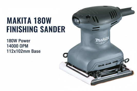 Makita 180W Finishing Sander Hero Banner - Professional Product Display
