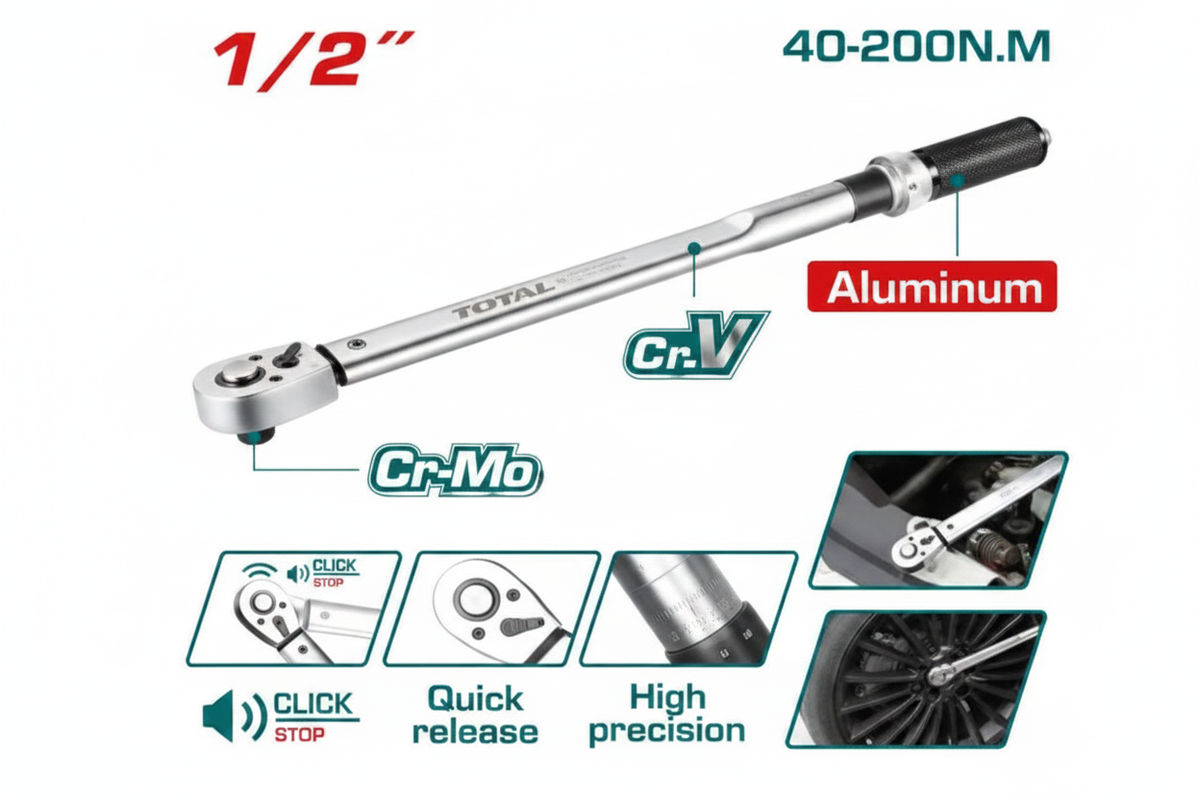 THPTW200N2 Torque Wrench 40-200 N.m 1/2 Inch Drive CRV+CrMo – Buy Online in Karachi | Offers Wala