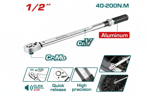 THPTW200N2 Torque Wrench 40-200 N.m 1/2 Inch Drive CRV+CrMo – Buy Online in Karachi | Offers Wala