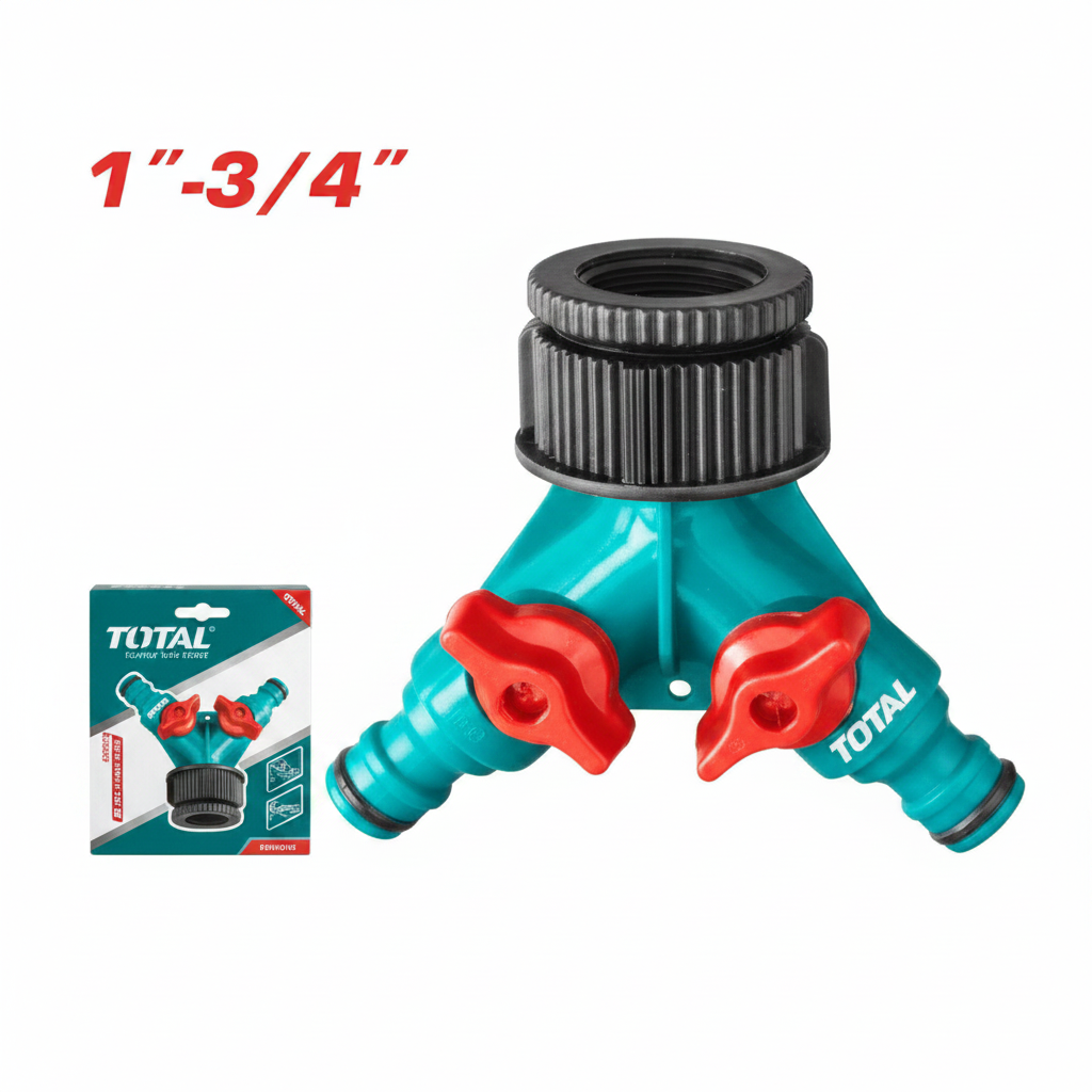 Total 1"-3/4" Two-Way Hose Splitter with Dual Valve Control - Buy in Karachi