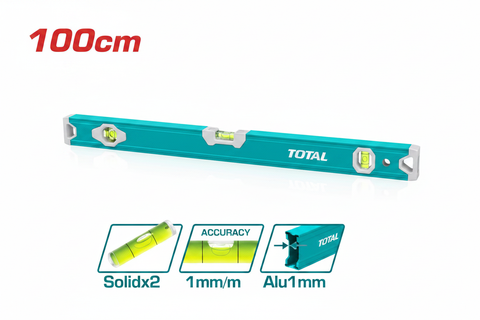 TOTAL 100cm Aluminum Spirit Level with 2 Solid Vials – Buy Online in Karachi | Offers Wala