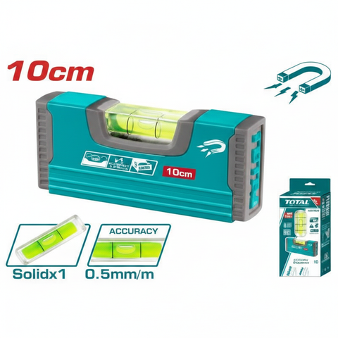 TOTAL TMT20105M 10cm Magnetic Pocket Spirit Level – 0.5mm/m Accuracy | Buy Hand Level in Karachi
