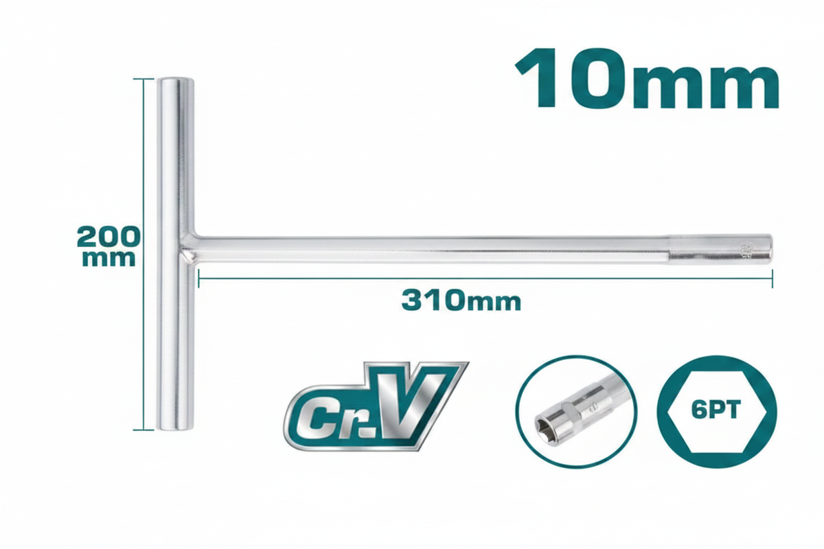 T-Handle Socket Wrench 10MM CR-V Chrome-Plated – Buy Online in Karachi | Offers Wala