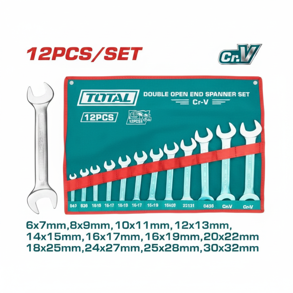 12 Pcs Double Open End Spanner Set 6-32mm Chrome Vanadium – Buy in Karachi | Offers Wala