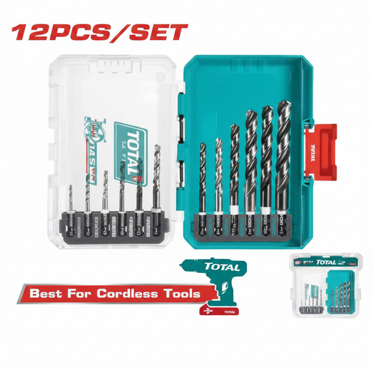 12 Pcs HSS Drill Bits Set Hex Shank 1-10mm | Power Tools Karachi Pakistan | TACSDL11206