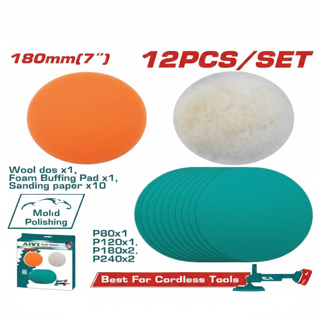 12 Pcs 180mm Buffing and Sanding Polishing Pad Set available in Karachi – Offers Wala Pakistan