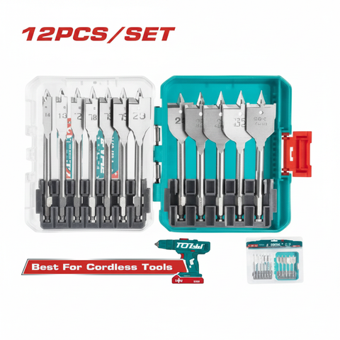 12 Pcs Flat Wood Spade Drill Bits Set TACSDL1206 – Buy in Karachi | Best Price