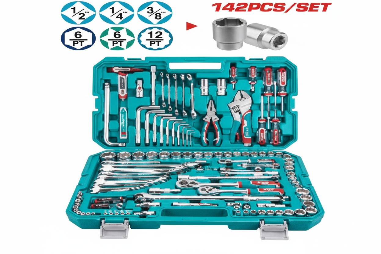 142 Pcs Combination Tools Set THKTHP21426 – Socket & Wrench Kit available in Karachi | Offers Wala