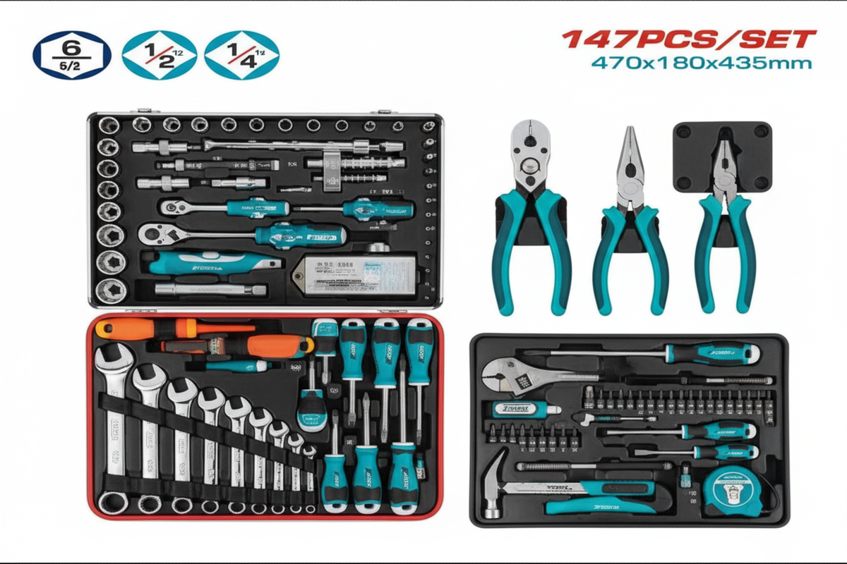 147 Pcs Hand Tools Set THKTHP21476 – CR-V Pliers & S2 Screwdrivers Kit | Buy in Karachi