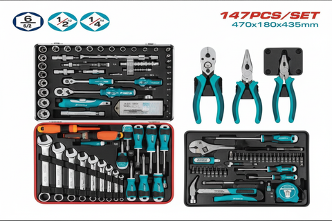 147 Pcs Hand Tools Set THKTHP21476 – CR-V Pliers & S2 Screwdrivers Kit | Buy in Karachi