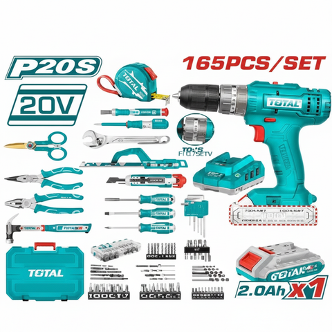 165 Pcs Tool Set THKTHP11652 with 20V Cordless Drill – Complete Home & Professional Tool Kit in Karachi