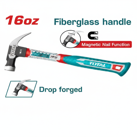 16oz Drop-Forged Steel Claw Hammer with Fiberglass Handle – Buy in Karachi | Offers Wala