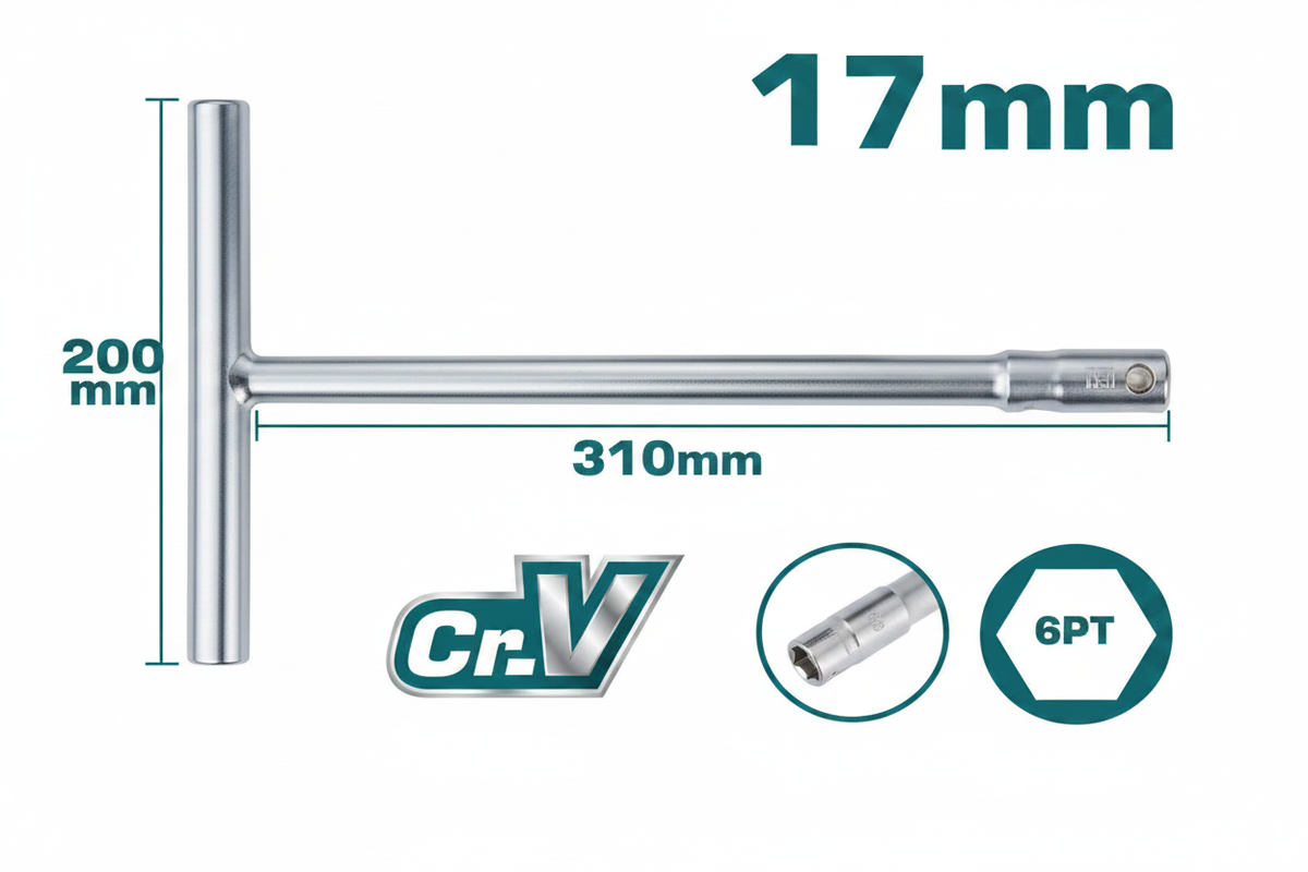 T-Handle Socket Wrench 17MM CR-V Chrome-Plated – Buy Online in Karachi | Offers Wala