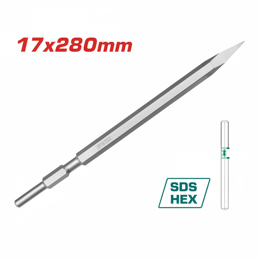 17x280mm SDS HEX Pointed Chisel Bit for Masonry & Construction in Karachi – Professional Grade