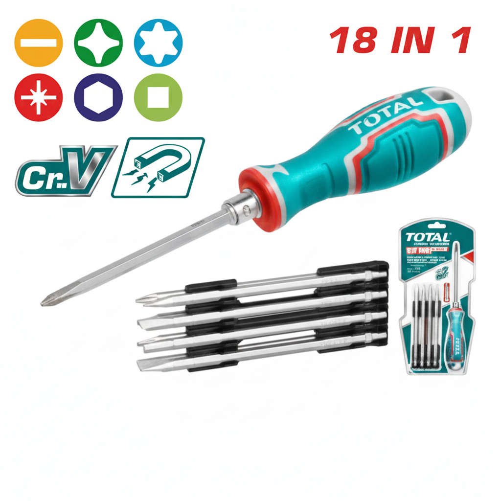 18 IN 1 CR-V Screwdriver Set THT250236 – Professional Multi-Bit Kit with Interchangeable Handle | Buy in Karachi