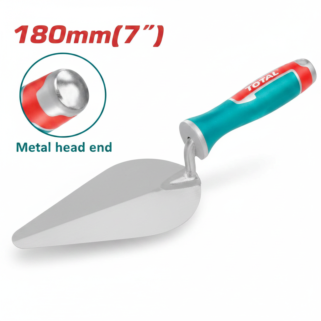 Total THT82716 180mm 7 inch bricklaying trowel with ergonomic handle and metal head end – buy mason trowel in Karachi