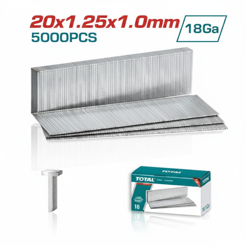 Total 18Ga Brad Nails 20x1.25x1.0mm 5000pcs – Brad Nailer Staples Available in Karachi Pakistan | TAC918201