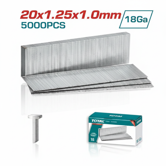 Total 18Ga Brad Nails 20x1.25x1.0mm 5000pcs – Brad Nailer Staples Available in Karachi Pakistan | TAC918201