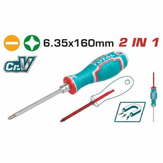 2 IN 1 CR-V Screwdriver Set THT250206 – PH2 Phillips & SL6 Slotted Dual Head, 6.35x160mm, Buy in Karachi