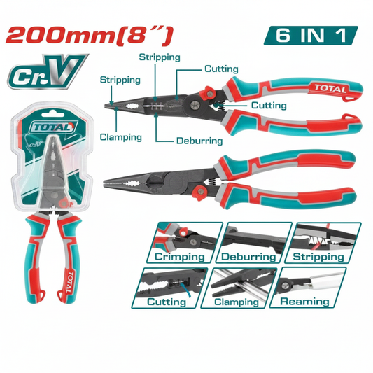 6-in-1 Multi Function Long Nose Pliers 8 Inch Cr-V Steel | THTMF286 | Best Price in Karachi Pakistan