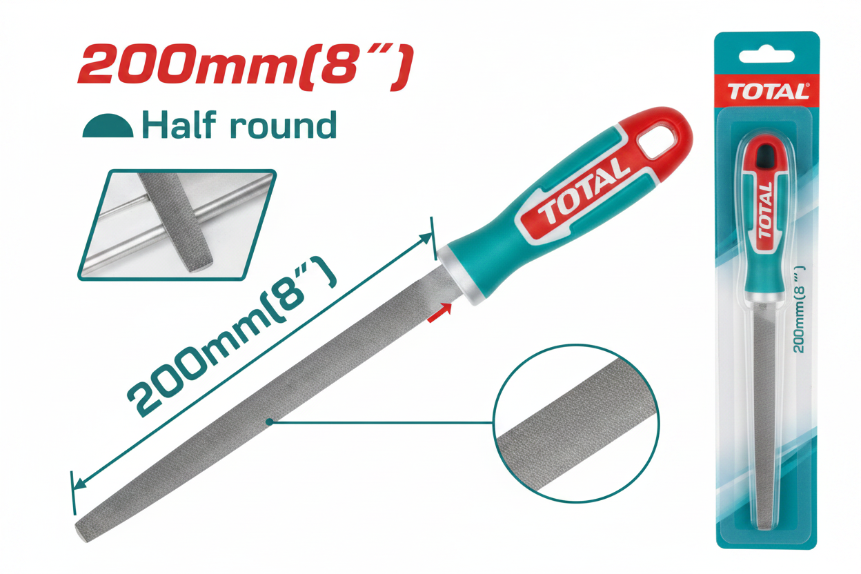 Half Round Steel File 200mm T12 High Carbon THT91286 – Buy in Karachi | Offers Wala
