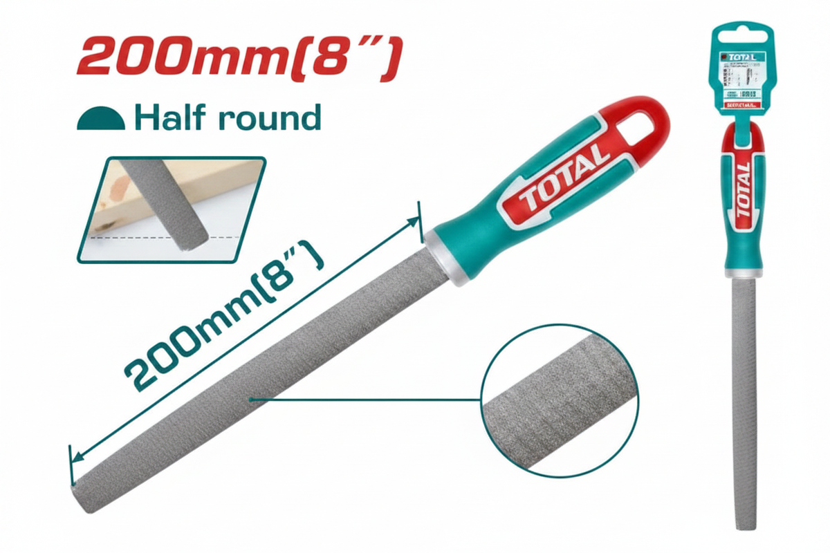 200mm Half Round File - Premium Metal Filing Tool for Workshop Use in Karachi
