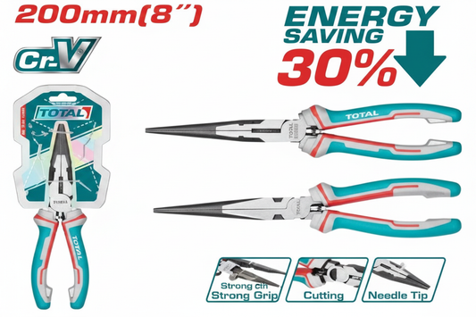 THT220806S 8 Inch High Leverage Long Nose Pliers Cr-V Steel | Offers Wala Karachi