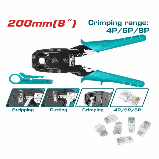 TMPC4468P Modular Plug Crimper 4P 6P 8P – 3-in-1 Network & Telephone Line Crimping Tool | Buy in Karachi