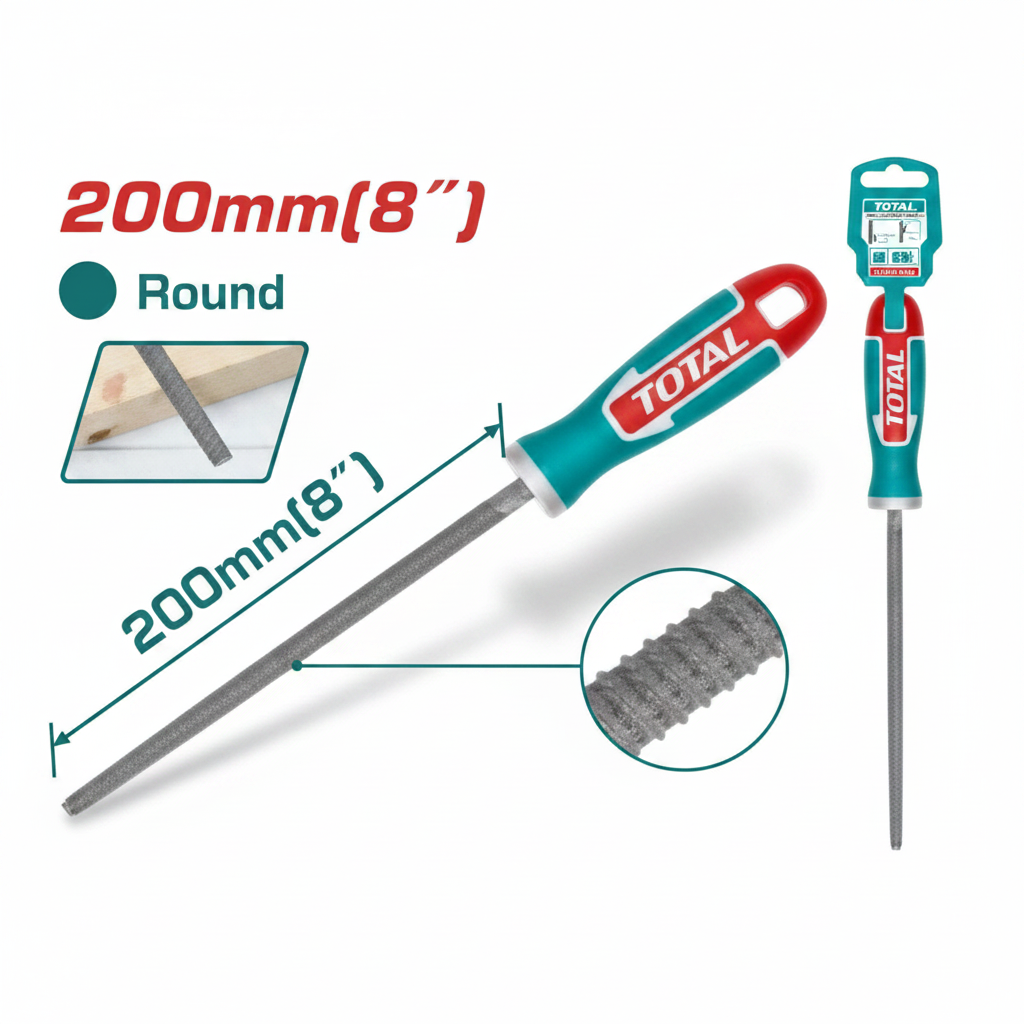 Round Wood File 200mm THT91786 – Professional Hand File for Woodworking | Karachi