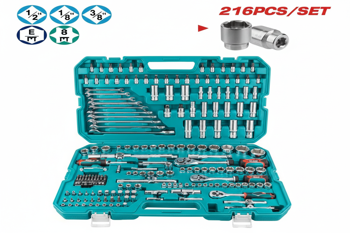 216 Pcs Professional Combination Tools Set with Ratchet Wrenches & Socket Kit – Buy in Karachi | Offers Wala