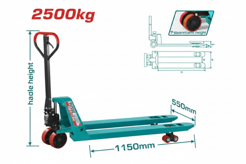 Hand Pallet Truck 2500kg Capacity THT301251 in Karachi | Heavy Duty Hydraulic Pallet Jack for Warehouse & Industrial Use | Buy Online in Karachi Pakistan - Offers Wala