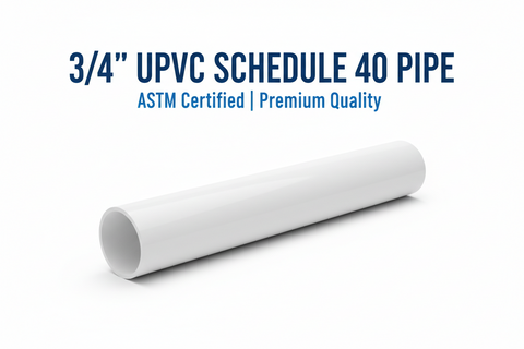 3/4" Steelex UPVC Schedule 40 Pipe - ASTM Certified | Per Foot