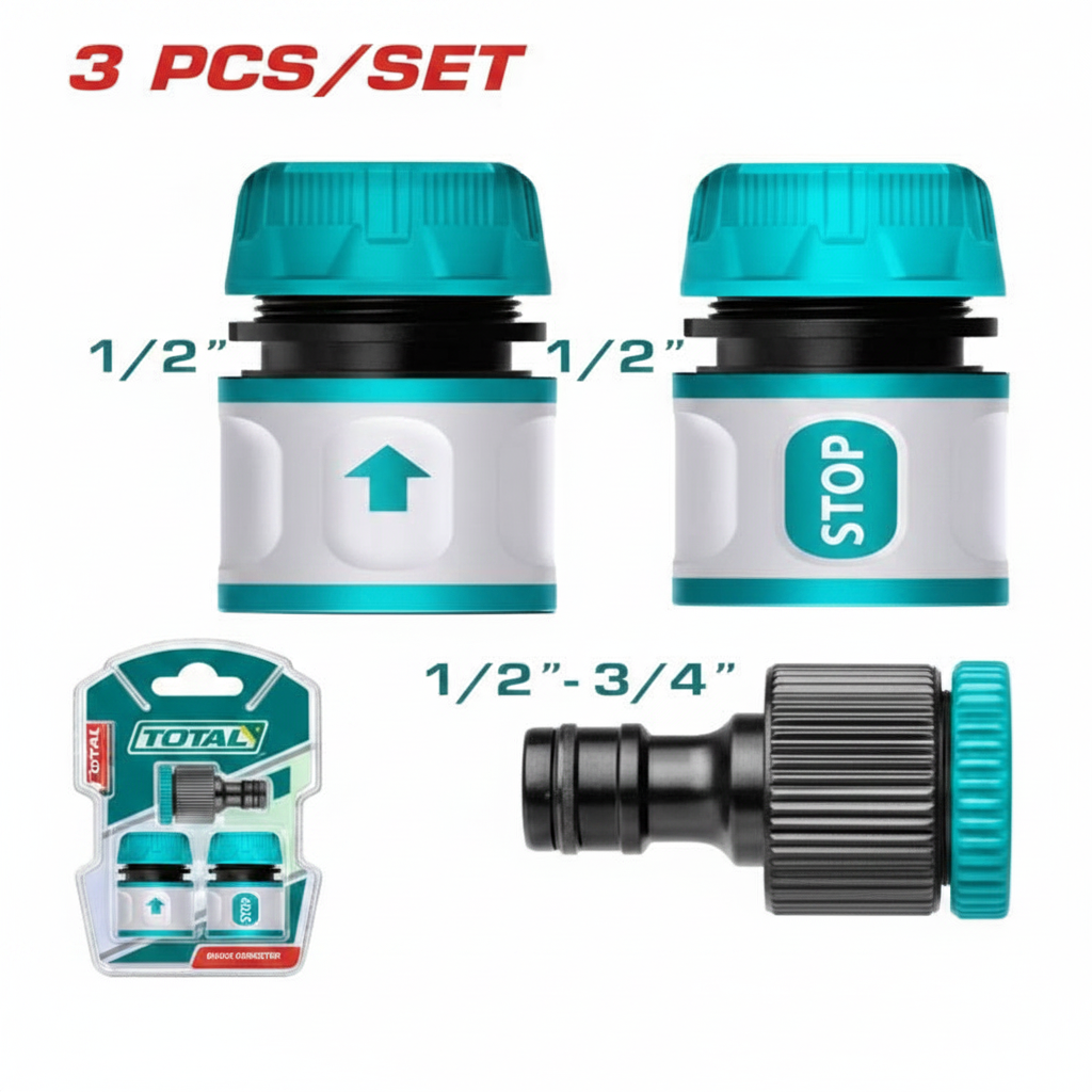 3 Pcs Hose Quick Connectors Set THWS030301 with Tap Adaptor – Buy in Karachi