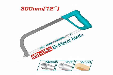 TOTAL Hacksaw Frame 300mm 12 inch Adjustable Bi-Metal Blade THT54166 – Buy in Karachi Pakistan