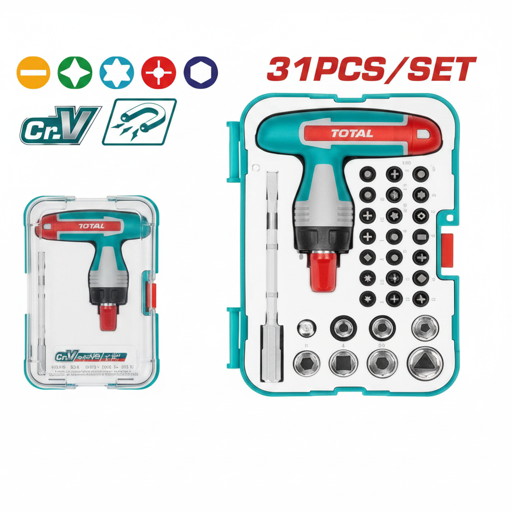 31 Pcs T-Handle Wrench Screwdriver Set CR-V Steel TACSD30316 – Buy in Karachi | Offers Wala
