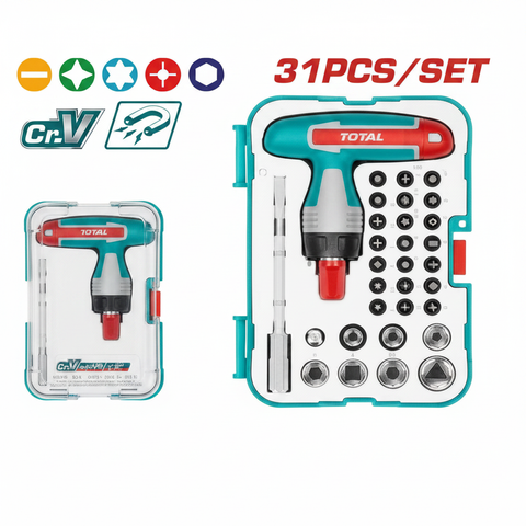 31 Pcs T-Handle Wrench Screwdriver Set CR-V Steel TACSD30316 – Buy in Karachi | Offers Wala