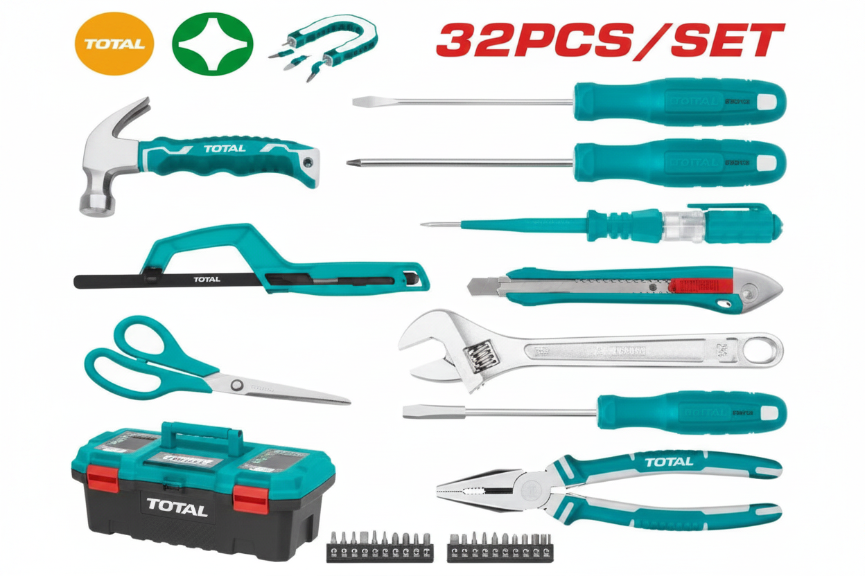 32 Pcs Hand Tools Set THKTHP20326 – Pliers, Wrench, Screwdrivers, Hammer & More | Buy in Karachi