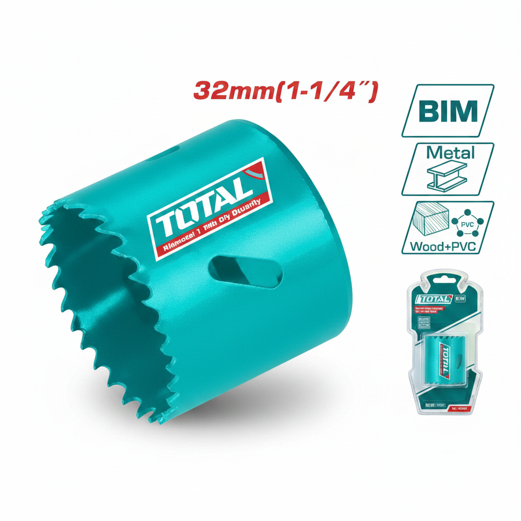 Hole Saw 32mm HSS Bi-Metal for drilling wood and metal – Buy online in Karachi | Offers Wala