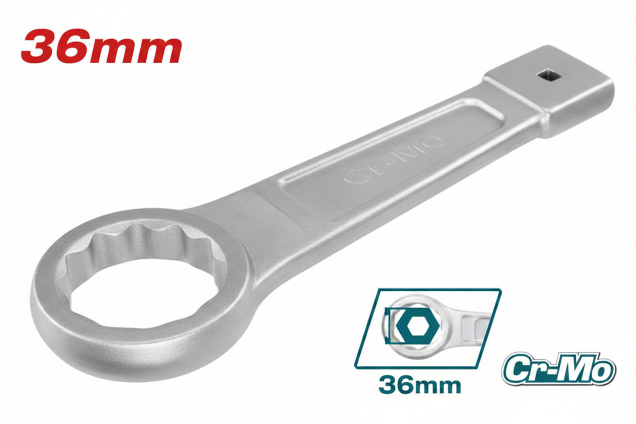 Ring Slogging Wrench 36mm CrMo THT104036 – Heavy-Duty Striking Wrench in Karachi