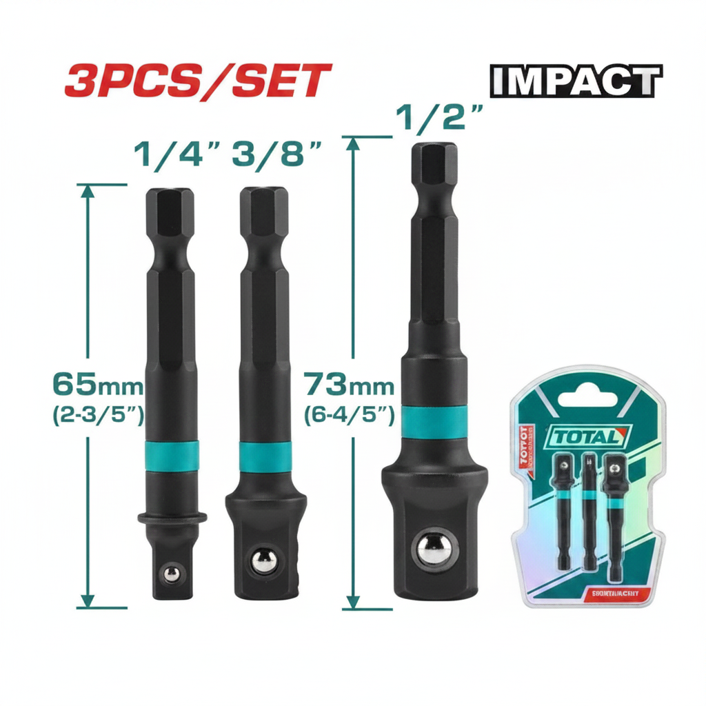 3PCS Impact Socket Adapter Set 1/4" 3/8" 1/2" Drive – Buy in Karachi | Offers Wala