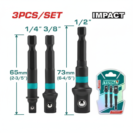 3PCS Impact Socket Adapter Set 1/4" 3/8" 1/2" Drive – Buy in Karachi | Offers Wala