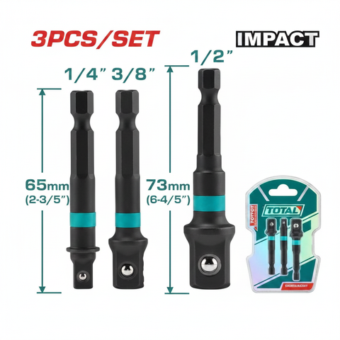 3PCS Impact Socket Adapter Set 1/4" 3/8" 1/2" Drive – Buy in Karachi | Offers Wala
