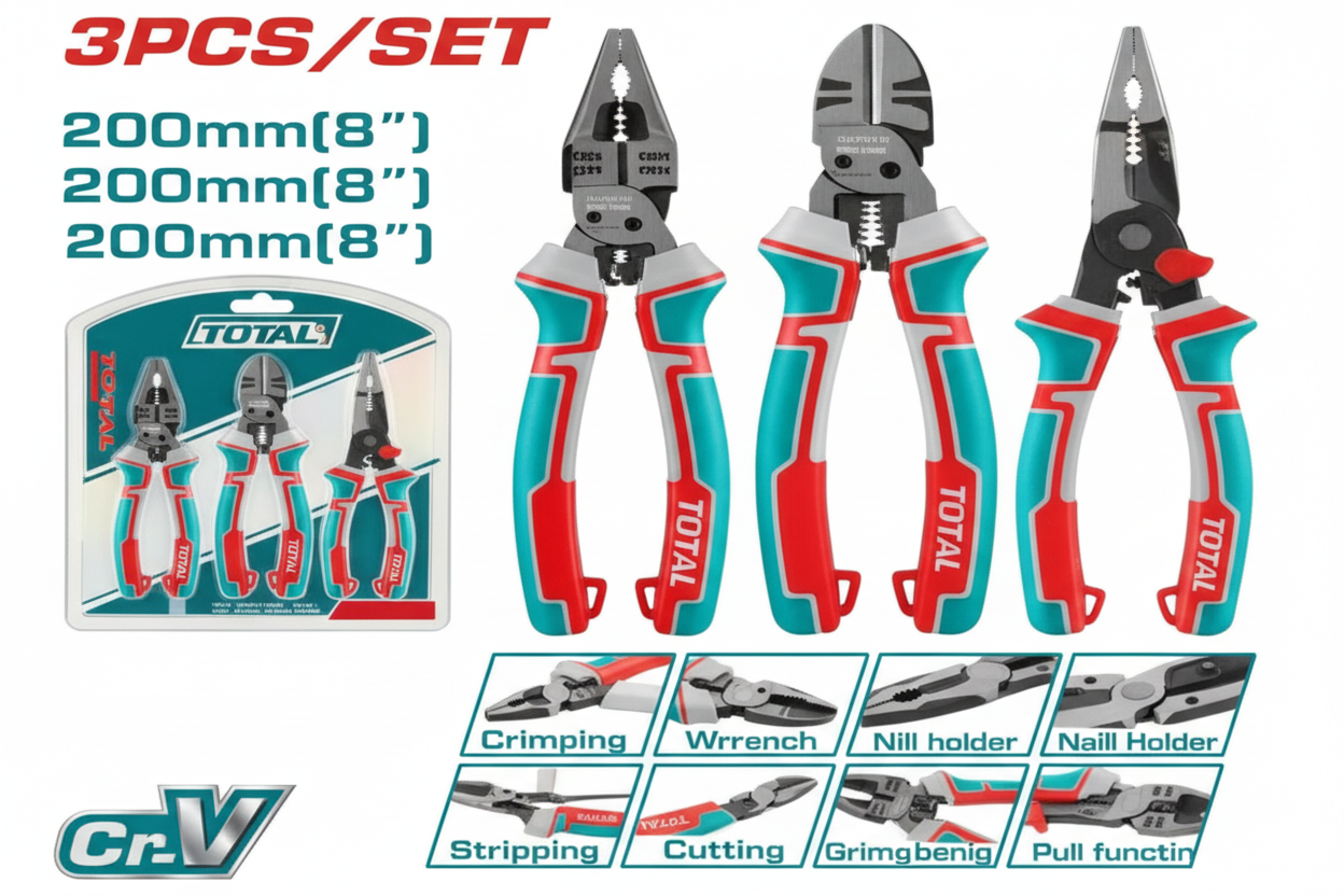 3 Pcs Multi-Function Pliers Set THT2MK231 – Cr-V Steel | Buy Pliers in Karachi | Offers Wala