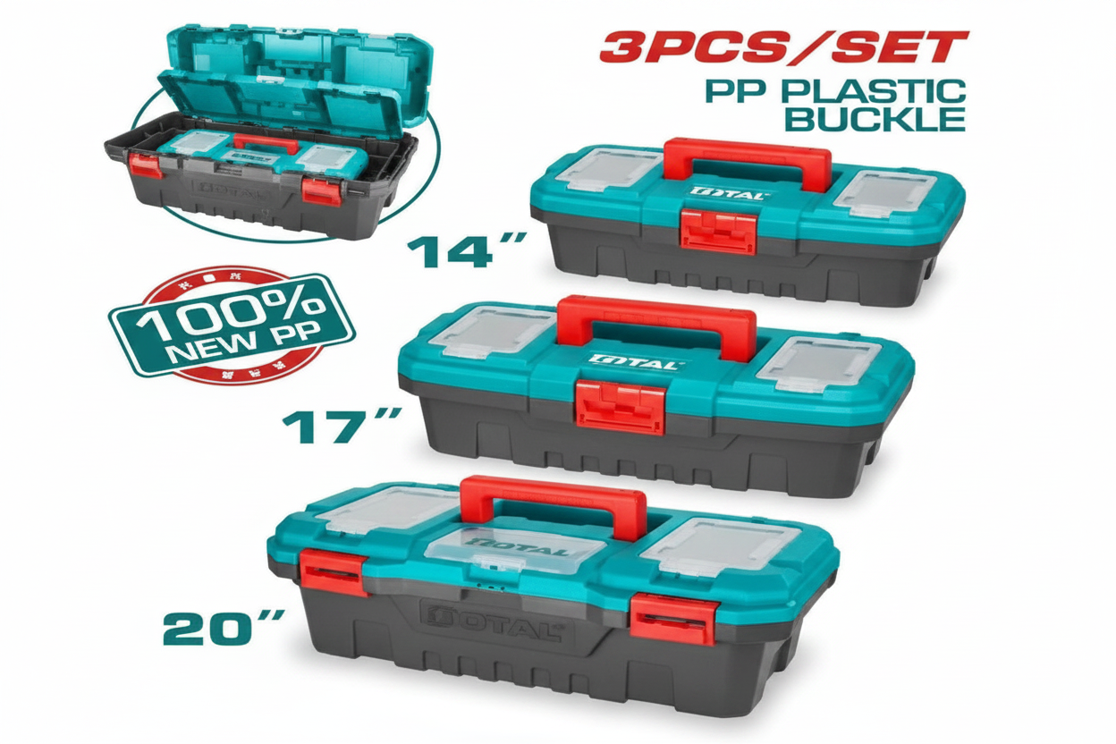3 Pcs Plastic Tool Box Set TPBXK0031 – 14" 17" 20" PP Organizer | Buy in Karachi
